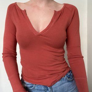 Free People Orange Billie Layering Top